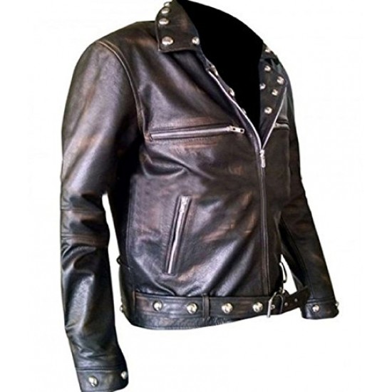 Snakes Rule Fallout 3 Tunnel Distressed Leather Jacket