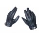 Men's Black Biker Leather Gloves