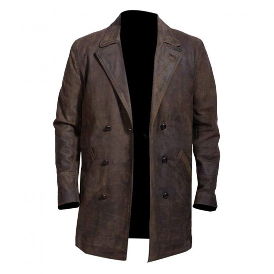 Doctor Who Leather Coat - John Hurt 9th Doctor Coat Brown