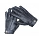 Men's Black Biker Leather Gloves