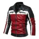 Men's Slim fit Red Black Leather Jacket
