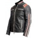 Men's Retro Cafe Racer Leather Jacket - Biker Jacket