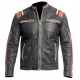 Men's Retro Cafe Racer Leather Jacket - Biker Jacket