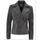 Women's Brando Grey Suede Leather Jacket