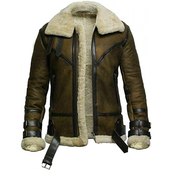 Tom Hardy Shearling Jacket - Brown Dunkirk Leather Jacket Tom Hardy Shearling Jacket - Brown Dunkirk Leather Jacket