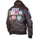 Top Gun Tom Cruise Fur Pilot Brown Leather Jacket Top Gun Tom Cruise Fur Pilot Brown Leather Jacket
