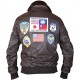 Top Gun Tom Cruise Fur Pilot Brown Leather Jacket Top Gun Tom Cruise Fur Pilot Brown Leather Jacket