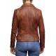 Ladies Brando Leather Jacket - Brown Brando Jacket