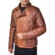 Classic Brando Lambskin Vintage Distressed Brown Leather Biker Jacket