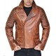 Classic Brando Lambskin Vintage Distressed Brown Leather Biker Jacket