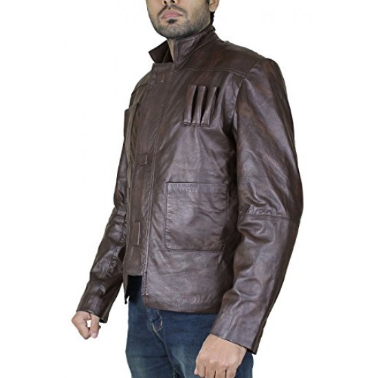 Star Wars Force Awakens Han Solo Brown Leather Jacket
