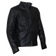 Punisher Embossed Men's Skull Emblem Black Biker Synthetic Jacket