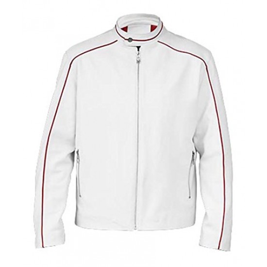 Angel Cool White Bomber Faux Jacket for Men