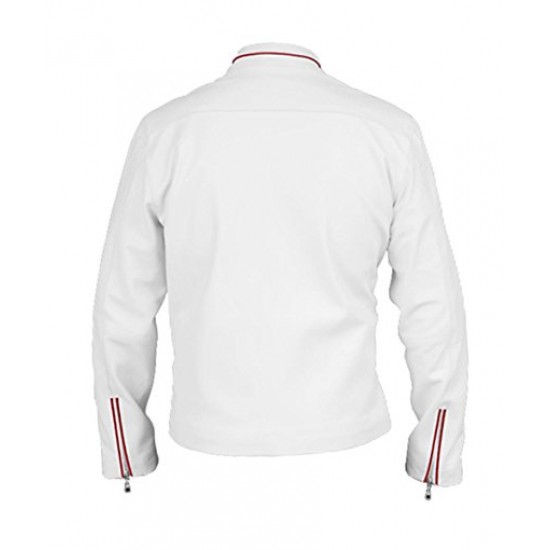 Angel Cool White Bomber Faux Jacket for Men
