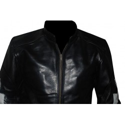 Men's Bomber 8 Balls Black Real Leather Jacket