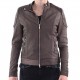Slimfit Women's Brown Quilted Biker Leather Jacket