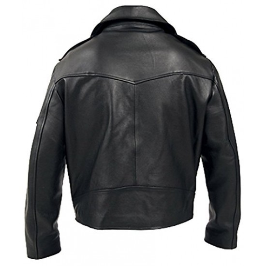 Terminator Black Brando Men's Biker Leather Jacket