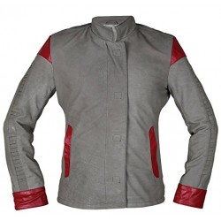 Star Wars Force Awakens Finn Women Beige Leather Jacket