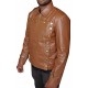 Men's Brown The Rocketeer Biker Synthetic Leather Jacket