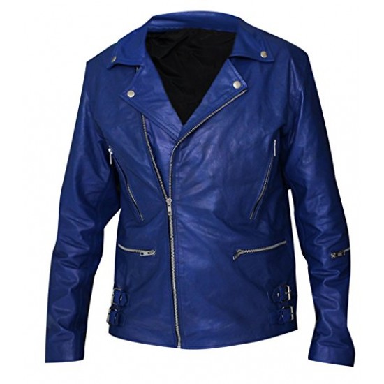 30 Seconds to Mars Jared Leto Blue Leather Jacket 30 Seconds to Mars Jared Leto Blue Leather Jacket
