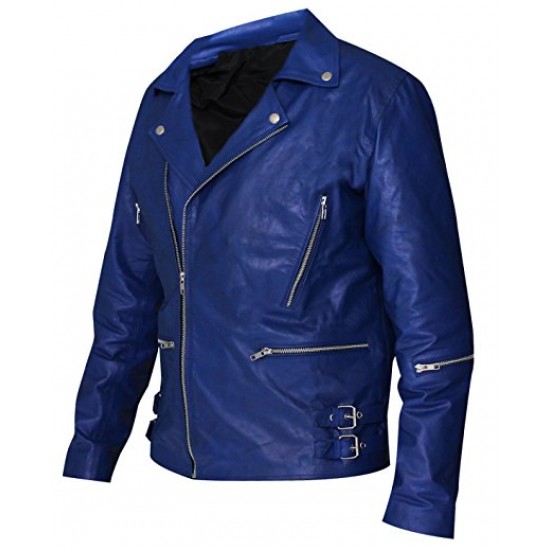 30 Seconds to Mars Jared Leto Blue Leather Jacket 30 Seconds to Mars Jared Leto Blue Leather Jacket