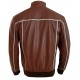 Jason Statham Men's Slimfit Brown Leather Bomber Jacket