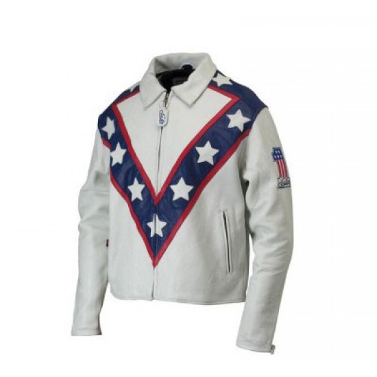 Evel Knievel Tribute White American Motorcycle Jacket Costume