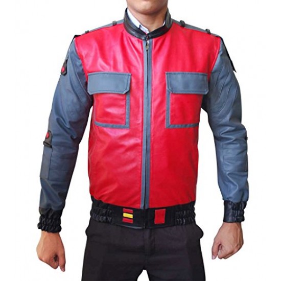 Marty McFly Back to the Future 2 Bomber Faux Leather Jacket Marty McFly Back to the Future 2 Bomber Faux Leather Jacket