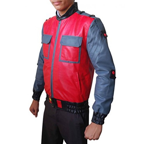 Marty McFly Back to the Future 2 Bomber Faux Leather Jacket Marty McFly Back to the Future 2 Bomber Faux Leather Jacket