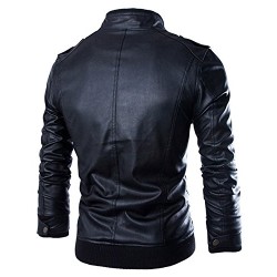 Men's Slim fit Black Marble Faux Leather Moto Bomber Jacket