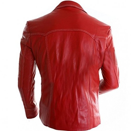Fight Club Red Coat Leather Jacket