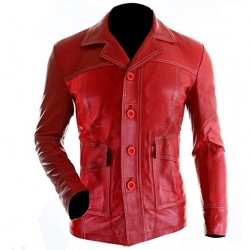 Fight Club Red Coat Leather Jacket