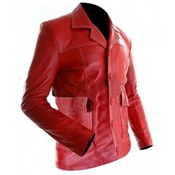 Fight Club Red Coat Leather Jacket