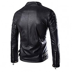 Men's Biker Black Faux Leather Jacket