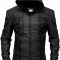 Arrow Inspired Black Hood Leather Jacket