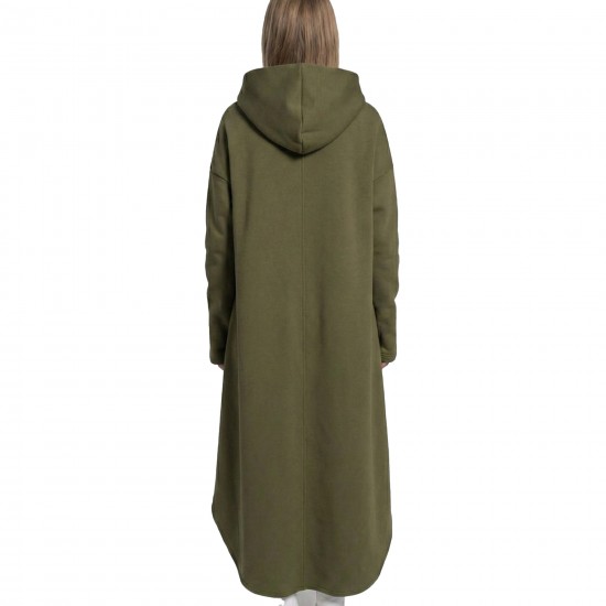 Asymmetric Maxi Hoodie | Longline Hooded Sweatshirt with Kangaroo Pocket 