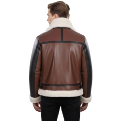 B3 Bomber Men's Dark Brown Real Leather Jacket