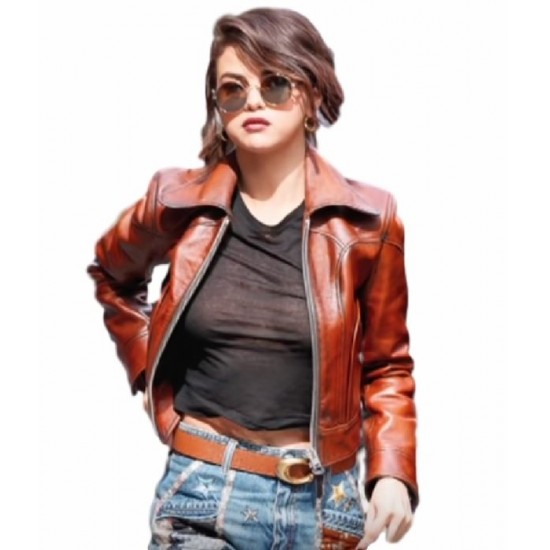 Selena Gomez Stylish Brown Jacket