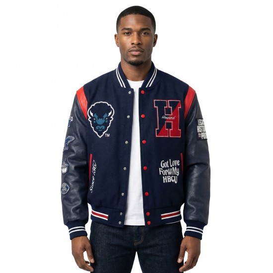 Howard University–Inspired Varsity Jacket | HBCU Legacy Wool & Leather Letterman Bomber