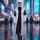 Iconic Movie-Inspired White Long Leather Gothic Coat - Cosplay Edition