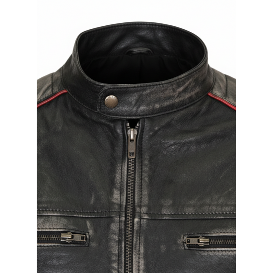 Men Antique Motorcycle Black Distressed Leather Jacket Men Antique Motorcycle Black Distressed Leather Jacket
