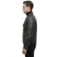 Men’s Asymmetrical Zipper Brando-Style Distressed Black Leather Jacket