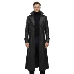 Men’s Black Long Leather Trench Coat - Cosplay Edition - Gambit Coat
