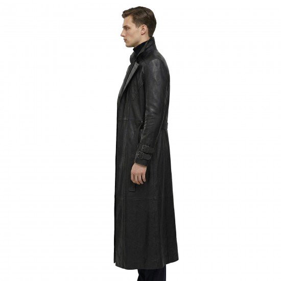 Men’s Black Long Leather Trench Coat - Cosplay Edition - Gambit Coat