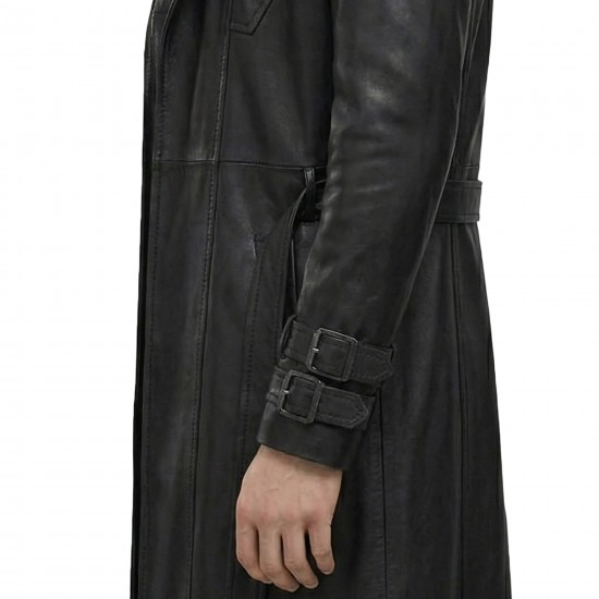 Men’s Black Long Leather Trench Coat - Cosplay Edition - Gambit Coat
