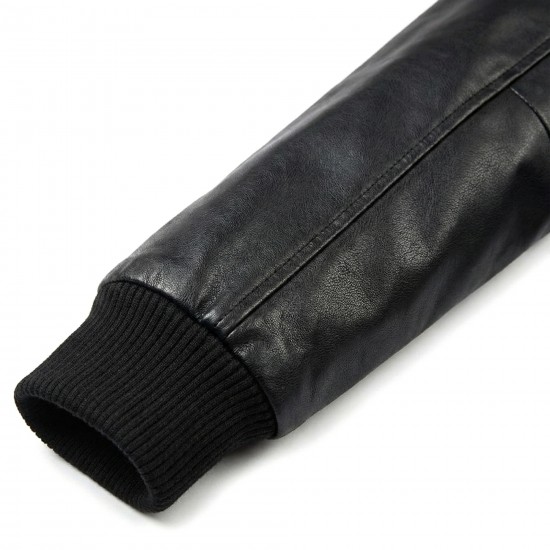 Men’s Cross-Front Slim Fit Bomber Leather Jacket Men’s Cross-Front Slim Fit Bomber Leather Jacket