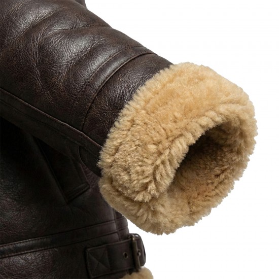 Men’s Ginger Aviator Shearling Leather Pilot Jacket Men’s Ginger Aviator Shearling Leather Pilot Jacket