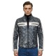 Men’s Grey Statement Leather Bomber Jacket