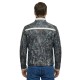 Men’s Grey Statement Leather Bomber Jacket