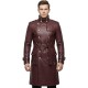 Men’s Maroon Leather Trench Coat –Inspired by Anime Military Commanders | Long Gothic Leather Cosplay Overcoat